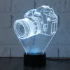 Novelty 3D Acrylic Entertainment camera shape illusion multicolor LED Lamp USB Table Light RGB Night Lighter Romantic Bedside Deco3326179