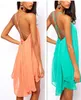 2016 Robe Sexy Backless Sling Strap Back Chiffon Beach Dress for Women Robe Femme Vestido De Festa ladies clothing free shipping