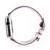Högkvalitativ regnbåge färg läderrem med adapterband för Apple Watch Band 38mm 42mm för Iwatch Series1 2 3 Band
