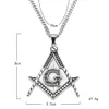 Collana da uomo con ciondolo massonico simbolo massonico degli Illuminati in acciaio inossidabile placcato in oro con catena cubana per uomo e donna341g