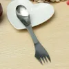 Wholesale-Portable 3in1 Stainless Steel Spork Spoon Knife Fork Cutlery Utensil Tableware Outdoor Camping Picnic Gadget