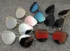 Lunettes de soleil à monture en métal miroir à verres plats pour femmes