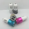 Factory Promotion with DHL Free Ship ! New Metal Dual USB Port Car Charger Universal Cell Phone Adapter for Mobile Phones