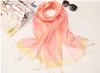 10 UNIDS otoño nueva moda mujer bufanda de Seda protector solar bufanda de la bufanda de la bufanda de la bufanda de seda del color puro señoras 200 * 90 cm envío gratis