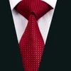 Czerwony Mężczyzna Krawat Klasyczny Jedwabny Krawat Zestawy Sprawdza Krawat Dla Mężczyźni Krawat Hanky ​​Spinki Spinki Jacquard Woven Spotkanie Business Wedding Party N-1573
