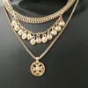 Marque de mode Punk Metal Chain Coin Colliers Colliers pour femmes Bijoux vintage Pendants Colliers Collier grossier 2957092