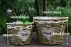 4 sztuk - Pack Country Style Handmade Kwiat Kosz Słomy Plecione Sztuczne Rośliny Wazon Storage Pasterpasterski Pot Home Decor