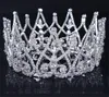 Moda matrimonio nuziale rotondo corona completa tiara vintage oro cristallo strass accessori per capelli gioielli argento principessa gioielli Sup9048759