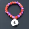 New fashion Kids Girls 15cm Length Glass Beads Noosa Chunks Metal Ginger 18mm Snap Buttons Bracelet Jewelry Mix Colors Wholesale