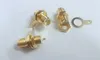 100 Pcs copper SMA Female Jack RF Panel Mount with nut bulkhead handle Solder