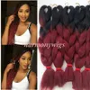 Ombre Syntetyczne oplatanie Włosów Szydełko Splotki Twist 24inch 100g Ombre Dwa Tone Jumbo Braid Extensions Włosów Więcej kolorów