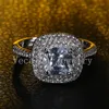 Vecalon 2016 diseño de moda anillo de bodas de compromiso para mujeres 3ct diamante simulado Cz 925 anillo de banda femenina de plata esterlina
