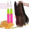 Deusa crochet tranças 18 polegadas de deusa locats loop de cabelo reto meia onda extensão sintética extensão faux locas trança sintética cabelo sintético