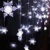 3.5M 100SMD 16P flocon de neige LED rideau chaîne lumières lampe nouvel an jardin noël fête de mariage plafond décoration 110V/220V