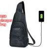 Creative Men Pack Chest Pack Mężczyźni Torby jednorazowe Cross Body Back Pack z wbudowanym ładowaniem USB Outdoor Chest Bag Out297