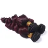 Ny ankomst mörk rot två ton burgundy mänskliga hårbuntar # 1B 99J Malaysiska Human Hair Extensions Ombre Hair Weaves för svart kvinna