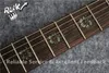 Custom Shop Reed Smith Guitarra 22 Frets Tiger Flame Bege Top azul desbotada guitarra elétrica Abalone flor embutimento Natural Mahogany traseira e lateral