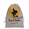 2021 Halloween Party Candy Gift Sack Treat of Trick Pumpkin Bat Witch Canvas Tas Kinderfeestjes Festival Trekkoord Tassen