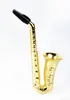 Graceful! New Arrival Wholesale Portable Saxophone Metal Smoking Pipes With Screens Cheap High Quality Free Shipping