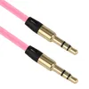 Bil AUDIO AUX EXTENTION CABLE 3FT 1M WIRED AUXILIARY STEREO 3.5mm Metal Jack Port Manlig ledning för bärbar telefon Högtalare