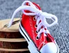 1000 stks 7.5 * 3.5 * 4 cm Mini 3D Sneaker Sleutelhanger Canvas Schoenen Sleutelhanger Tennisschoen Chucks Sleutelhanger Gunsten