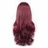 Woodfestival Lolita Wave Wig Resistente al cabello sintético Smps Natural Borgoña Borgoña para mujeres afroamericanas1768317