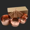 High Quality Copper Stainless Steel Measuring Cups 4 Pieces/Lot Kitchen Tools Making Cakes and Baking Gauges Measuring Tools WX9-32