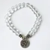 SN1046 Clear Quartz Armband Meditatie Armband Pols Mala Kralen Genezing Kristallen Armband Ohm Yoga Armband Groothandel