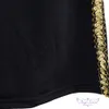Angel-fashions Robe de soirée asymétrique asymétrique fendue à paillettes noires pour femme - Longueur totale - 027