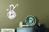 Adesivos de parede de fundo sala de estar quarto quarto das crianças relógio de parede relógio dos desenhos animados gato Espelho Adesivos de Parede Relógio