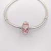Andy Jewel 925 Sterling Silber Perlen handgefertigtes Lampwork Pinkes Blütenschütze für Europäische Pandora -Schmuckarmbänder Halskette Murano 791665