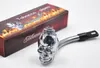 Tête de crâne en métal Pipes à fumer Lumières Touch Herb Pipe à tabac Cigarette à tabac en métal Rasta Reggae Pipe