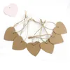 1000 stks / set leeg hart vorm ambachtelijke papier hang tag bruiloft party label prijs cadeaubonnen decoratie bladwijzer + string
