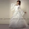 Vestidos De Casamento muçulmano Turquia vestido de Baile Alta Pescoço Modesto Oriente Médio Dubai Árabe Manga Longa de Luxo Lace Frisado Plus Size Vestidos de Casamento