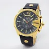 Curren 8176 Skin Watchband Fashion Outdoors Motion Men039s Watch Leisure Personalidad Relojes Falsos Tres ojos Gran Dial Quartz7221570