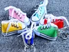 1000pcs 7.5 * 3.5 * 4cm Mini 3d Sneaker Keychain Canvas Skor Key Ring Tennis Shoe Chucks Keychain Favoriter