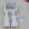 New White Bridal Wedding Dress Shape Candle Bougie Wedding Party Decor Candle