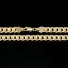 Collar de cadena de eslabones cubanos de 24 pulgadas chapado en oro amarillo de 14 quilates para hombre, 10 mm