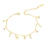 Fashion Jewelry Delicate Cz Tiny Cute Girl Chain 165cm Dangle Charm Gold Plated Bracelet