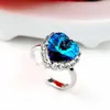 New Titanic Heart Of The Ocean Sapphire Jewelry Ring High Quality Austria Crystal Czech diamond rings Hot sell