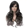 WoodFestival grey black ombre wig wavy heat resistant synthetic fiber wigs high quality long curly hair natural women1091536