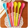 Candy Color Long Handled Spoon mixing Melamine Plastic Spoon Coffee Honey Spoons Flatware Whole- 20pcs Lot2335