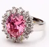 Crystal Ruby Zircon Ring For Women Jewelry Christmas Fashion Gorgeous Gift New Korean Amerian Good Quality For Girl