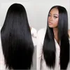 Fashion Soft Lace Wigs Long Black Silky Straight Long Human Hair Wigs for Black Women Heat Resistant Glueless Synthetic Lace Front Wigs Baby Hair