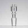 90 Degree Straight Connector Quartz Banger Style Domeless Nail with Clear Male and Female joint for glass bongs dab oil rigs