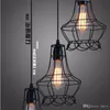 Loft LED Industrial Wisiorek Oświetlenie żyrandol Balck żelaza klatka lamphade magazyn styl vintage oświetlenie wewnętrzne