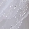 Novo Em Estoque Real Imagem Bela Borda De Cristal 2 T Com Pente Lvory Branco Cotovelo Véu De Noiva Véus de Noiva