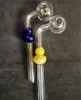 Pyrex Glass Pipe Pipe TalaBash Maniglia per fumatori Tubi curvi Mini Colorati A Mano Blown Recycler Bruciatore di olio