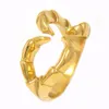 FANSSTEEL STAINLESS STEEL mens or womens punk vintage jewelry CRAB CLAW RING BIKER RING GIFT 13W75G22529903582