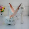 Crystal Wedding Shoes Cross Rhinestone Bridal Dress Shoes White Pearl Platform Shoes Birthday Party Prom Pumps Large Size 45